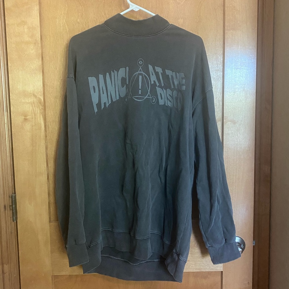 Oversized Panic At The Disco mock neck sweatshirt
